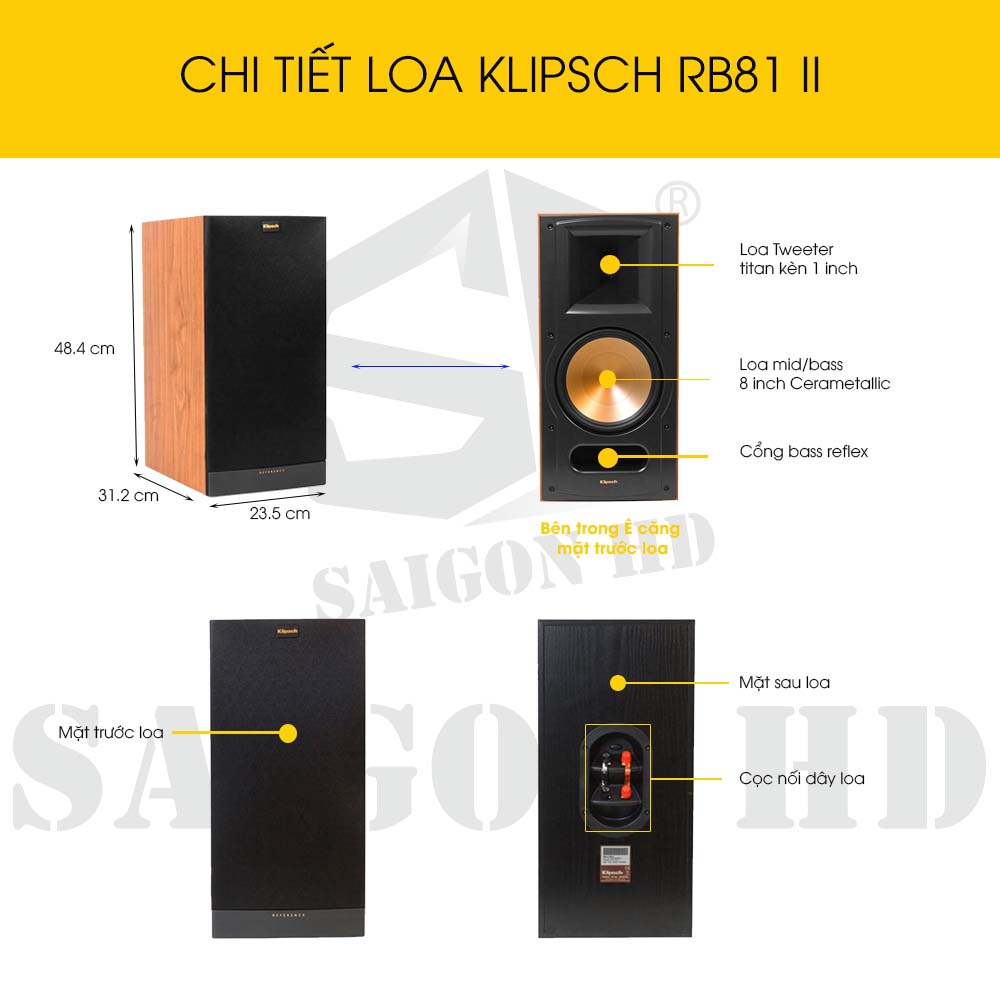 Chi tiết thông tin loa Klipsch RB81 II