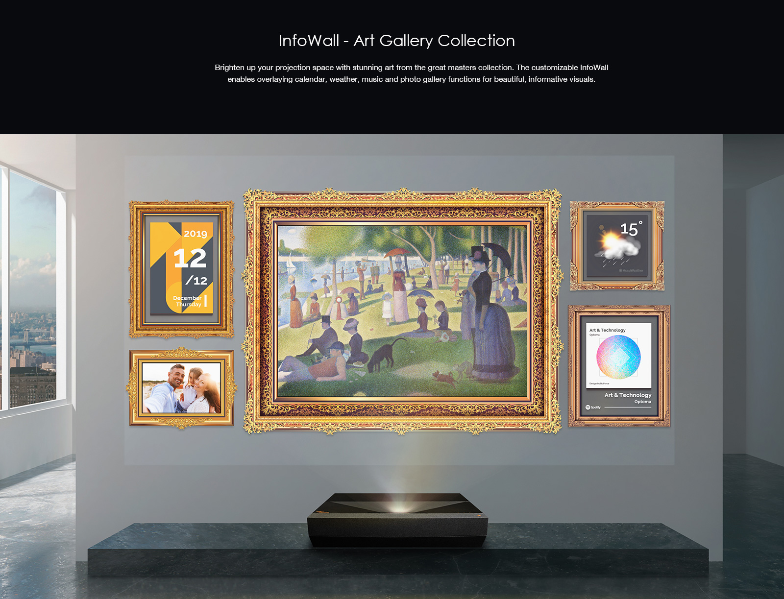 Công nghệ InfoWall - Art Gallery Collection trên máy chiếu Optoma CinemaX P1