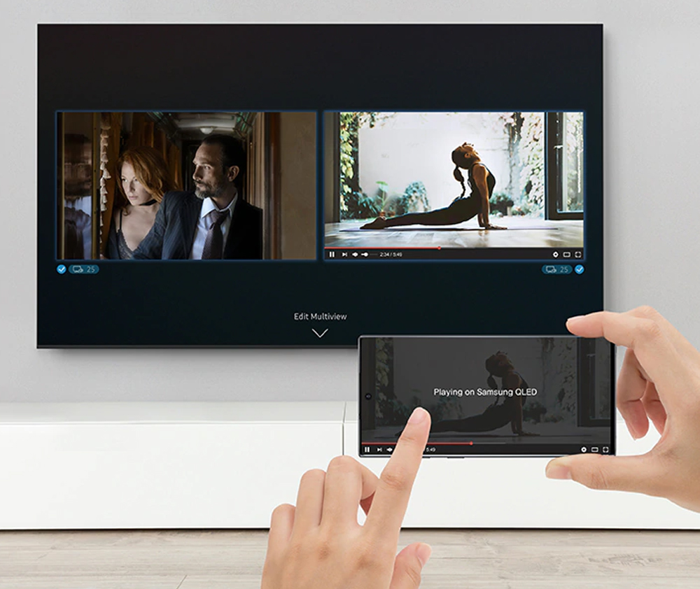  Chế độ Multi View chia đôi màn hình TV giúp bạn dễ dàng theo dõi mọi nội dung từ một màn hình duy nhất