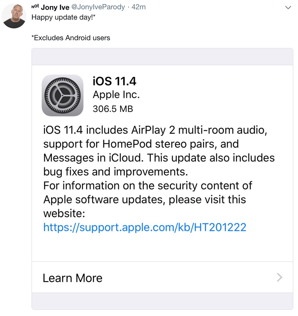 Apple phát hành bản cập nhật iOS 11.4 chính thức