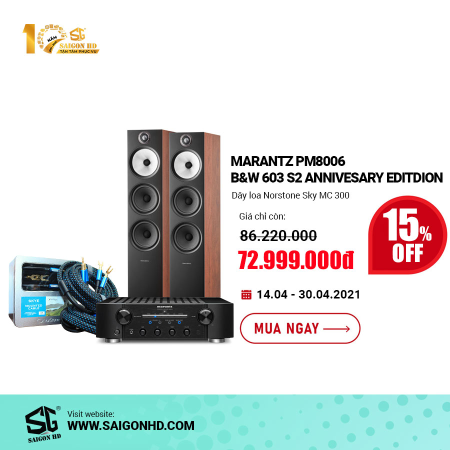 Dàn âm thanh nghe nhạc Marantz PM8006 - B&W 603 S2 Annivesary Edition