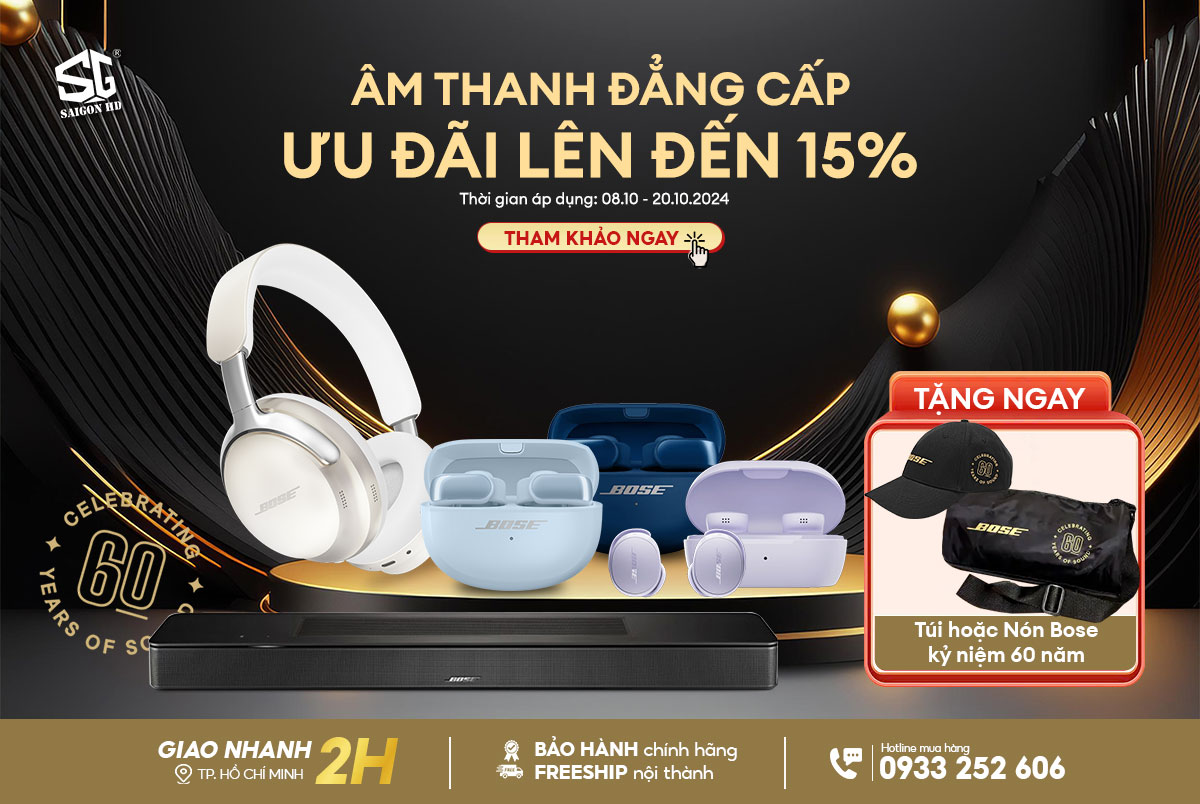 Bose giảm giá đến 15% các sản phẩm mới 2024