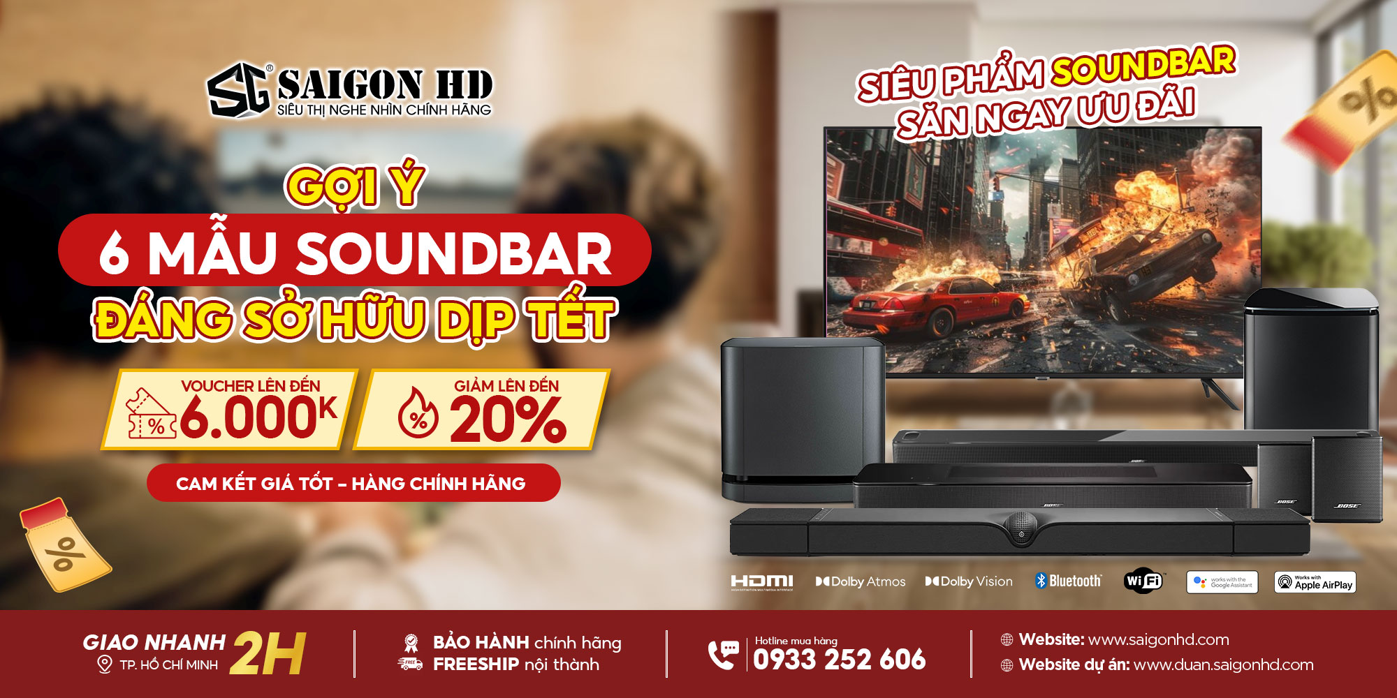 Đón tết rộn ràng cùng 6 mẫu soundbar giảm sốc tại SAIGON HD