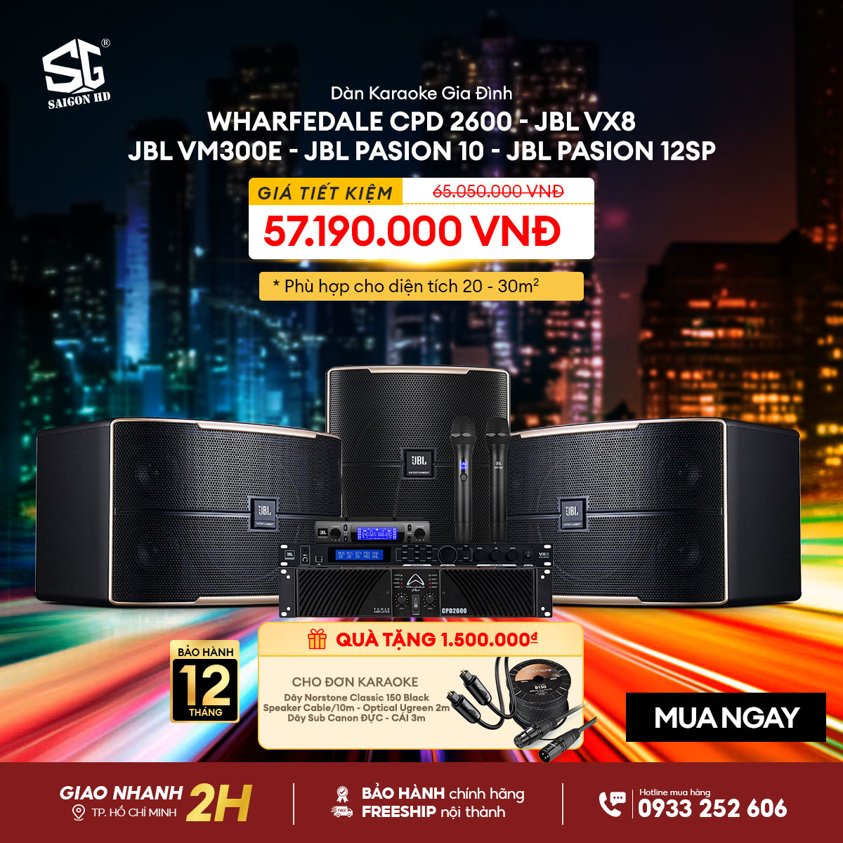 Dàn âm thanh Karaoke Wharfedale CPD 2600 - JBL Pasion 10 - JBL Pasion 12 Series