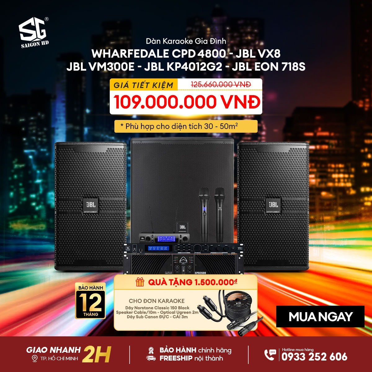 Dàn âm thanh Karaoke cao cấp Wharfedale CPD 4800 - JBL VX8 - JBL KP4012G2 - JBL EON 718S Series