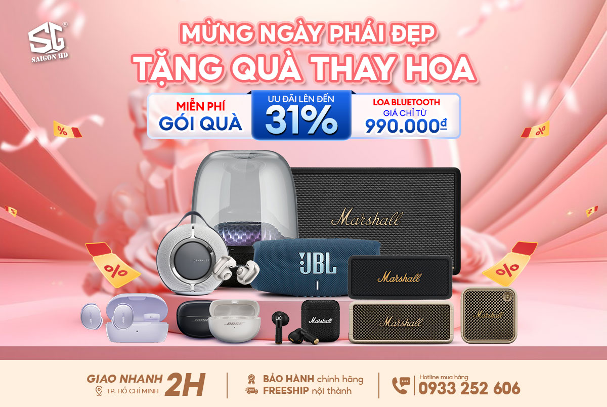 Mừng ngày của nàng - Loa, tai nghe bluetooth chính hãng sale ngập tràn tới 31%