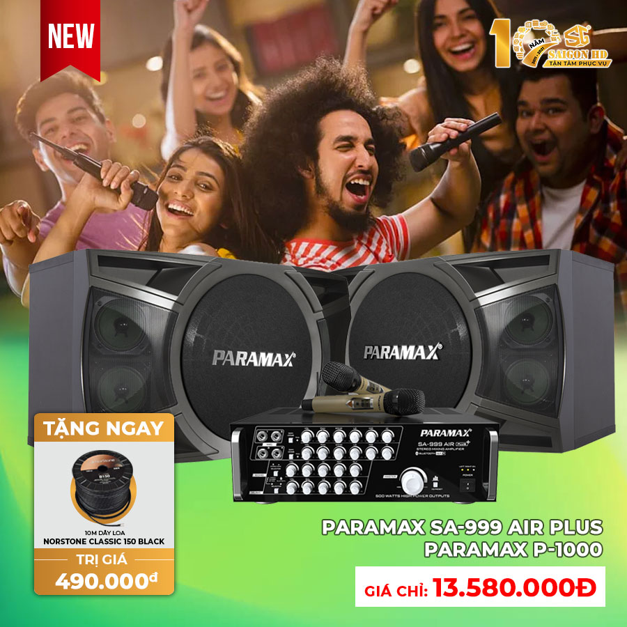 Dàn âm thanh Karaoke gia đình giá rẻ Paramax SA-999 Air Plus - Paramax P-1000