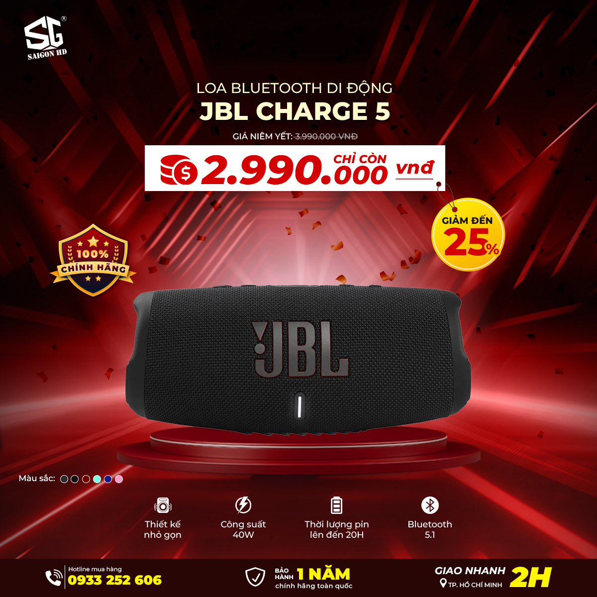 Loa Bluetooth di động JBL Charge 5