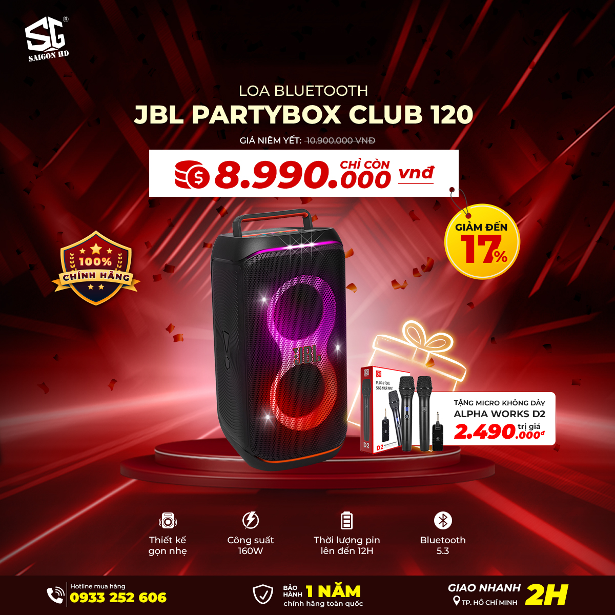 Loa bluetooth JBL Partybox Club 120