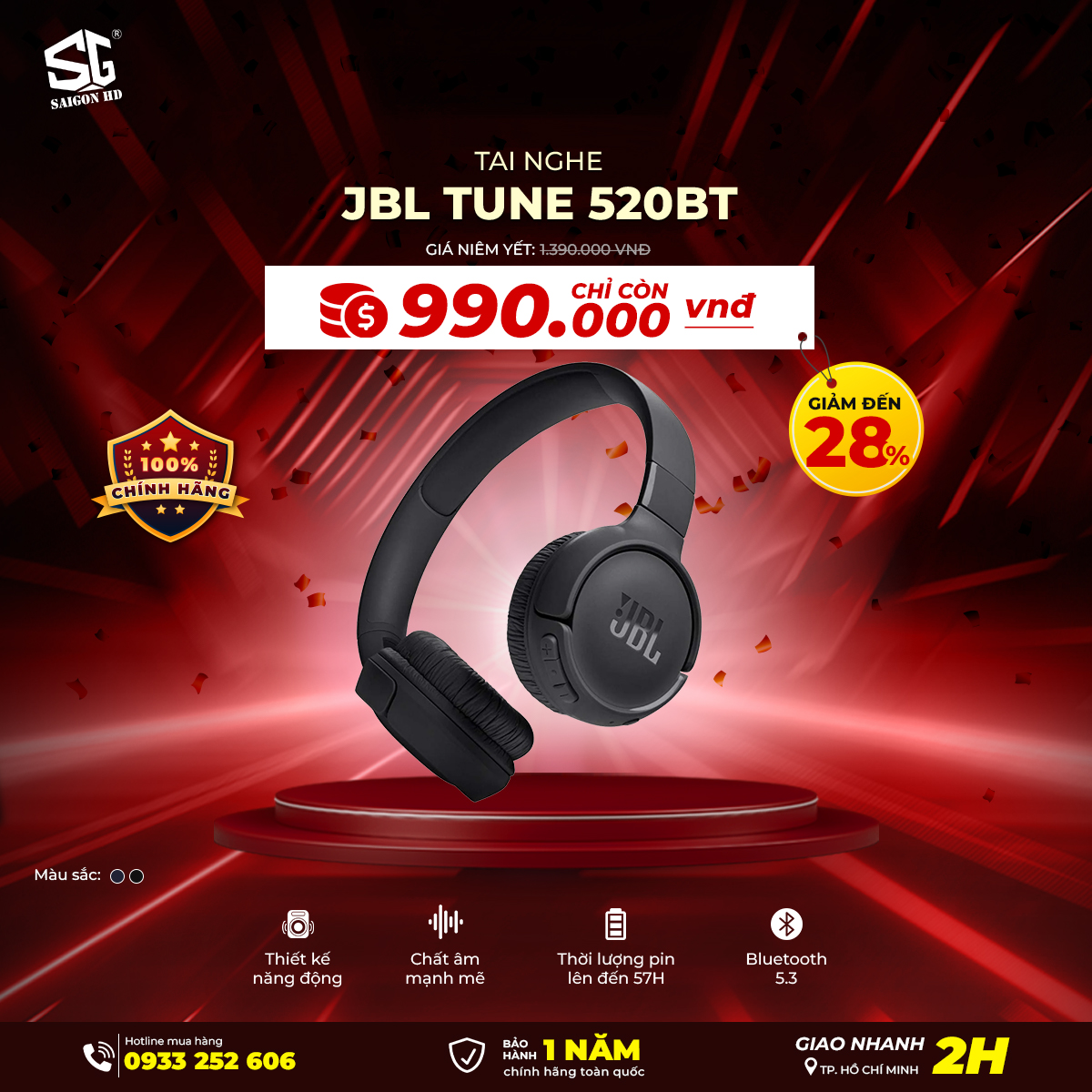 Tai nghe JBL Tune 520BT