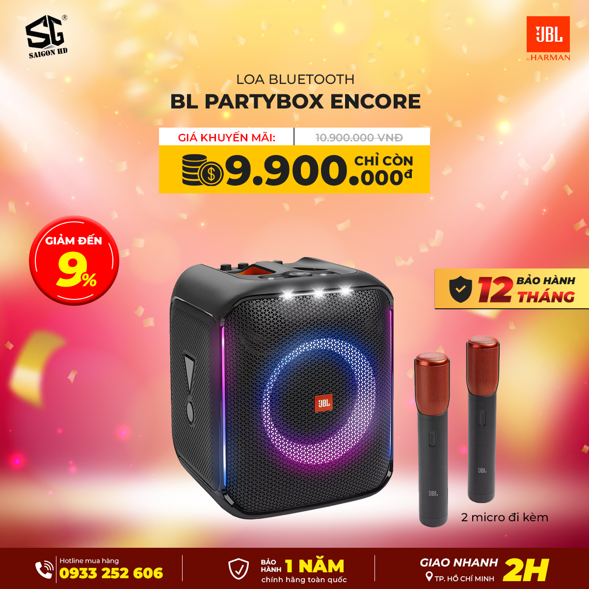 Loa Blutetooth JBL PartyBox Encore (Kèm Micro)