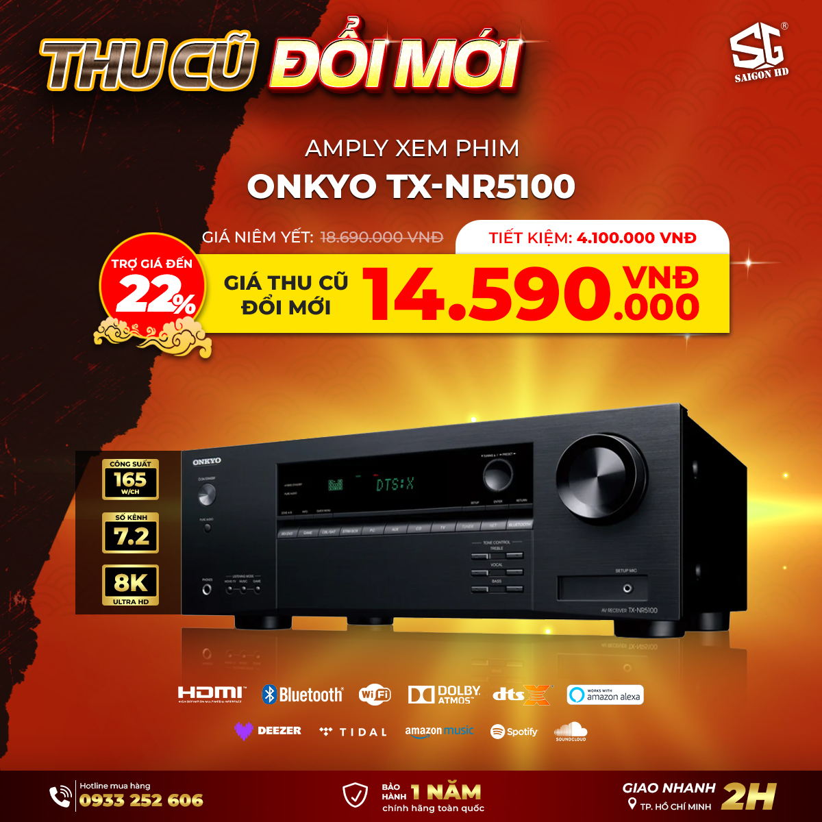 Khuyến mãi thu cũ đổi mới Amply Onkyo TX-NR5100