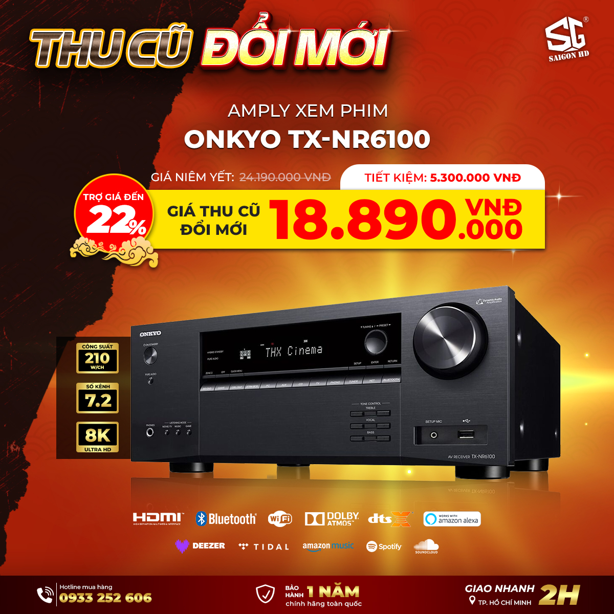 Khuyến mãi thu cũ đổi mới Amply Onkyo TX-NR6100