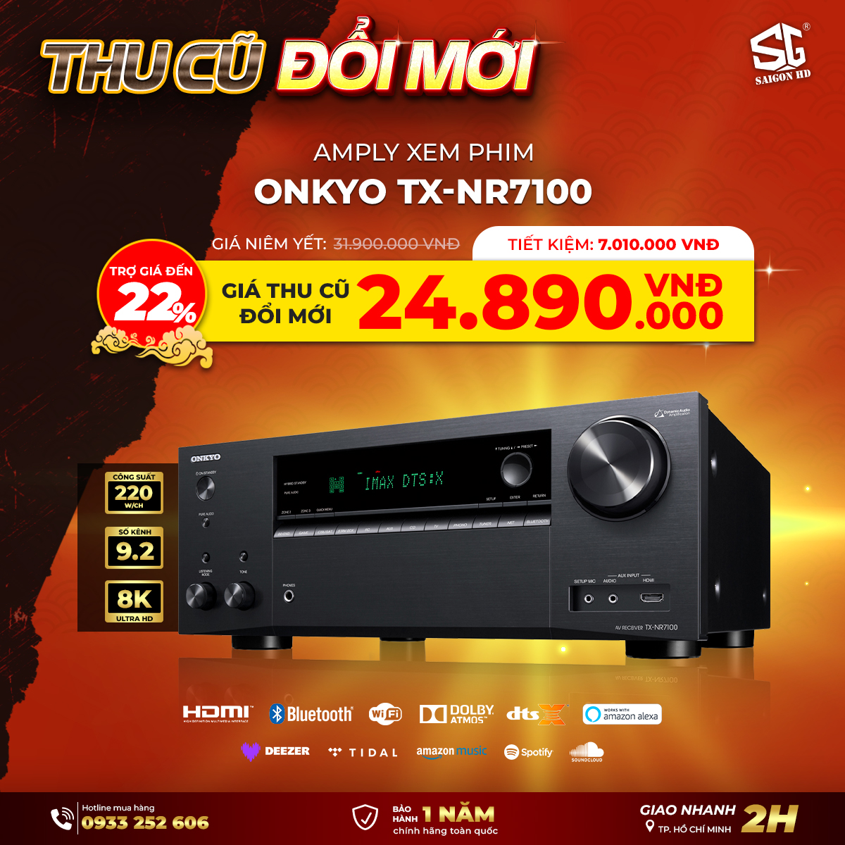 Khuyến mãi thu cũ đổi mới Amply Onkyo TX-NR7100