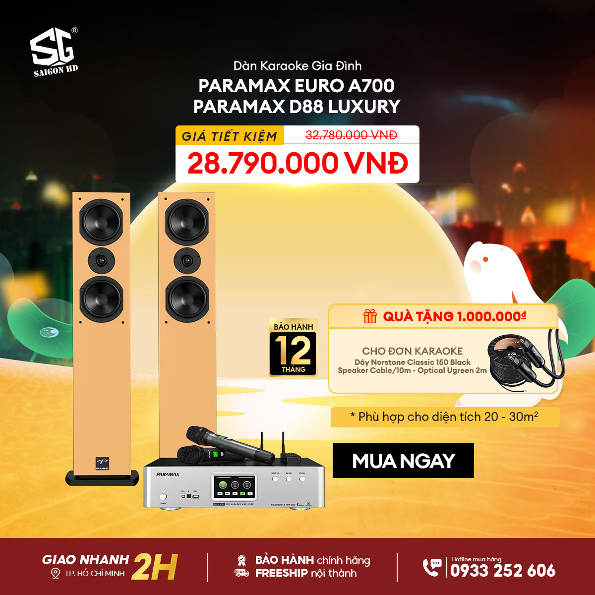 Amply Karaoke Paramax Euro A700 - Loa Karaoke Paramax D88 Luxury