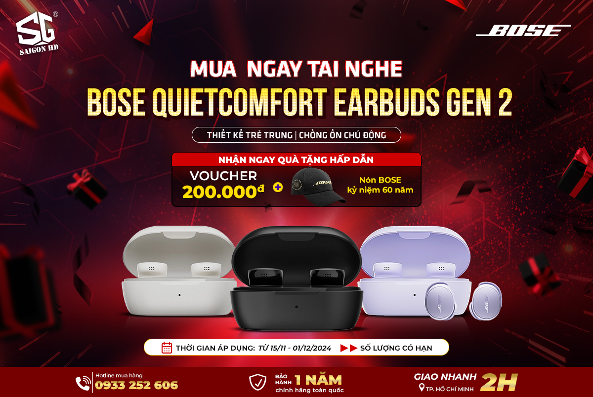 Mua tai nghe Bose QuietComfort Earbuds Gen 2 - Nhận ngay Voucher 200.000đ