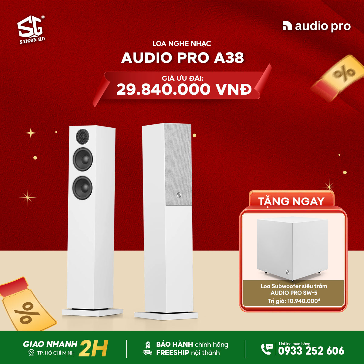 Khuyến mãi Mua Loa nghe nhạc Audio Pro A38