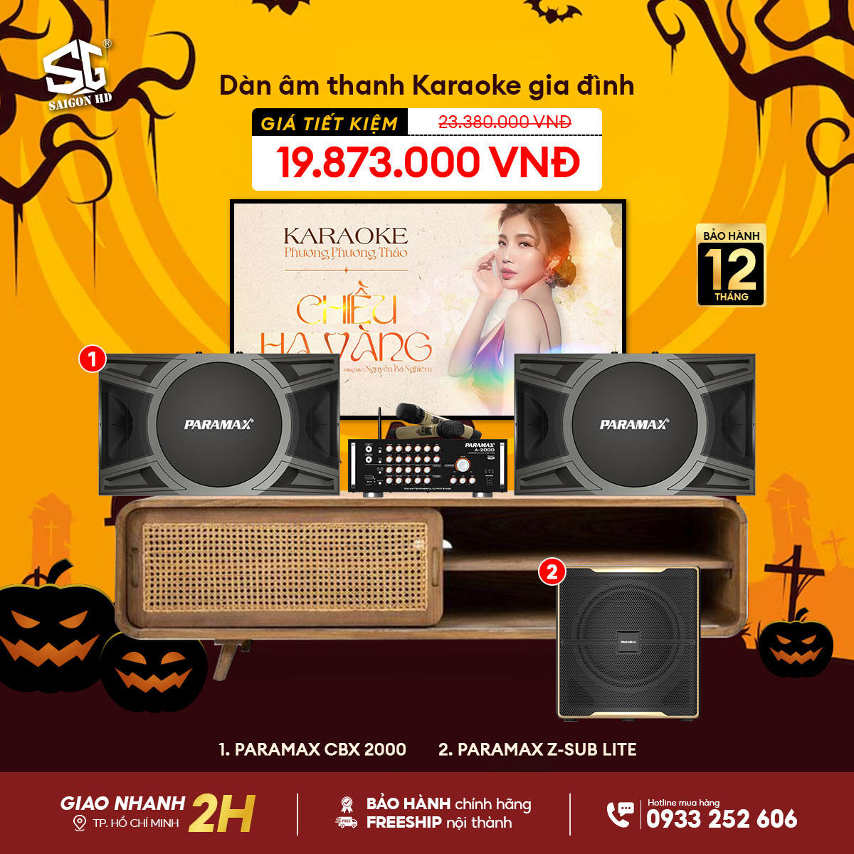 Amply Karaoke Paramax CBX 2000 - Loa Subwoofer Karaoke Paramax Z-SUB Lite