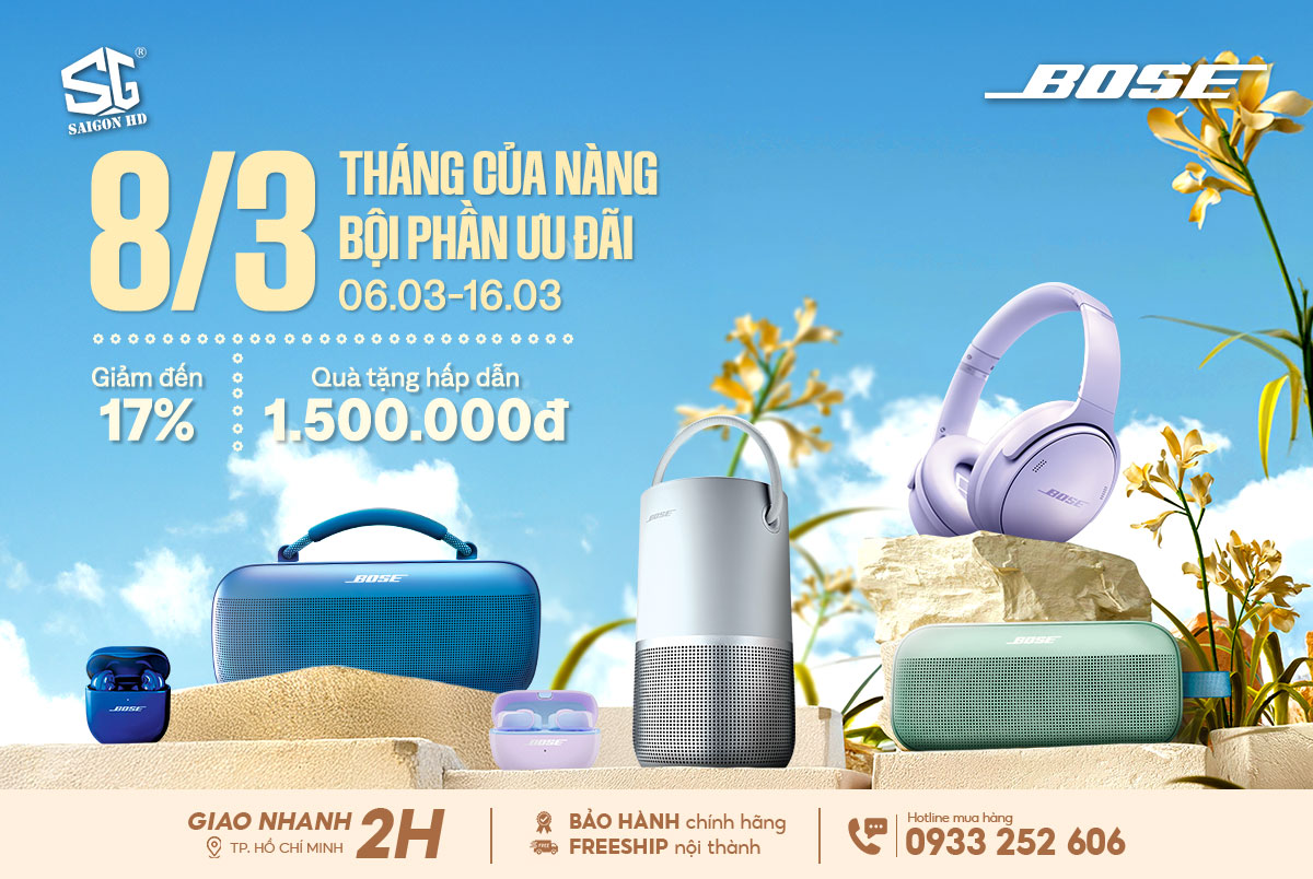 Ưu đãi tặng nàng - Loa, tai nghe Bose chính hãng giảm tới 20%