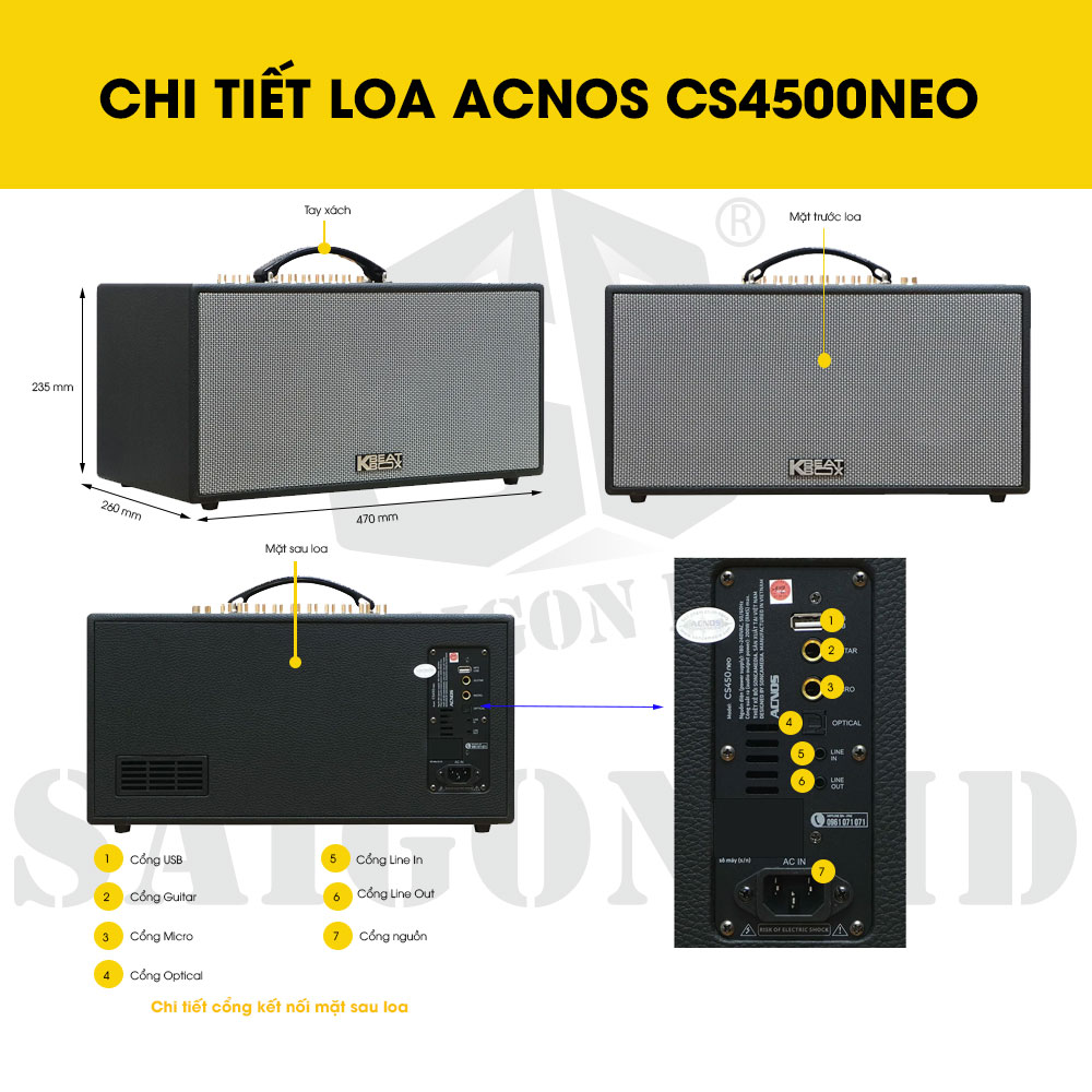 CHI TIẾT THÔNG TIN LOA ACNOS CS450NEO