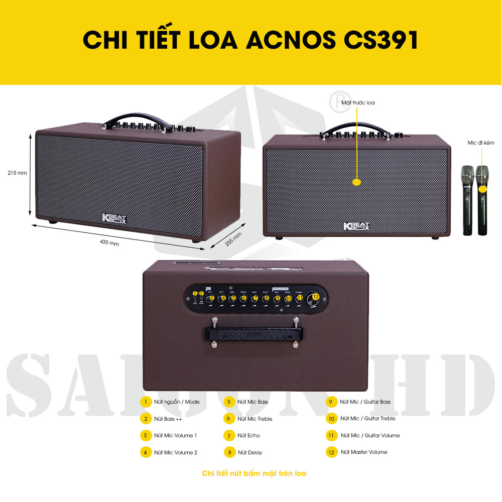 CHI TIẾT THÔNG TIN LOA ACNOS CS391