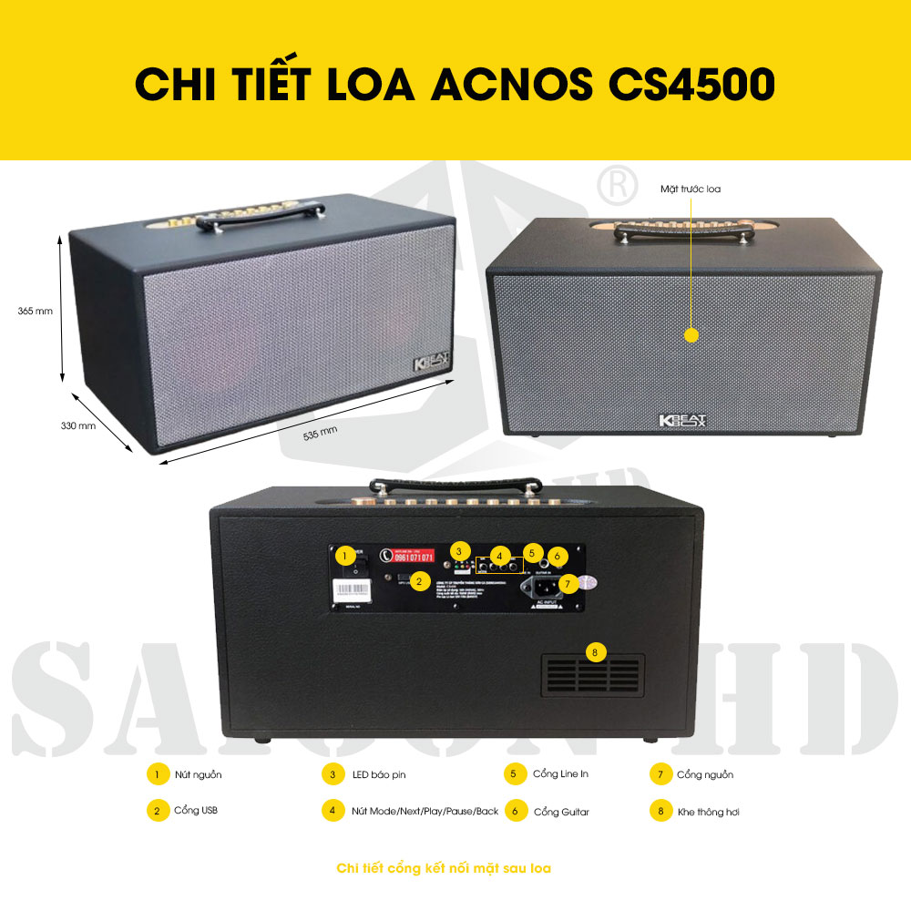 CHI TIẾT THÔNG TIN LOA ACNOS CS450