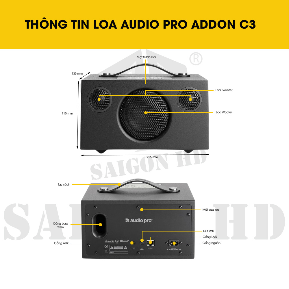 THÔNG TIN CHI TIẾT LOA AUDIO PRO ADDON C3