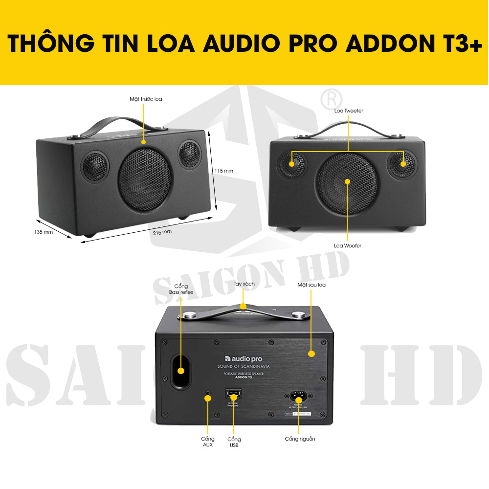 THÔNG TIN CHI TIẾT LOA AUDIO PRO ADDON T3+