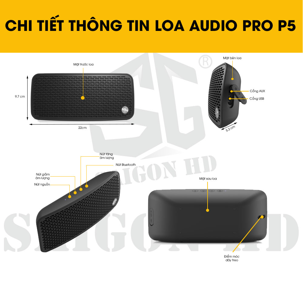 CHI TIẾT THÔNG TIN LOA AUDIO PRO P5