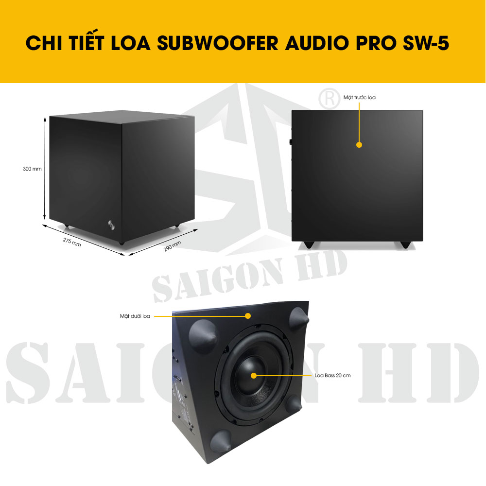 CHI TIẾT THÔNG TIN LOA SUBWOOFER AUDIO PRO SW-5