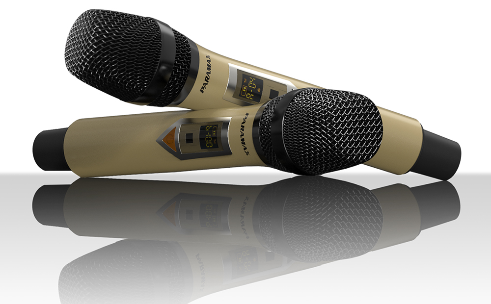Micro không dây của Paramax có thiết kế đơn giản, hiện đại hỗ trợ giọng hát ở quãng trung âm