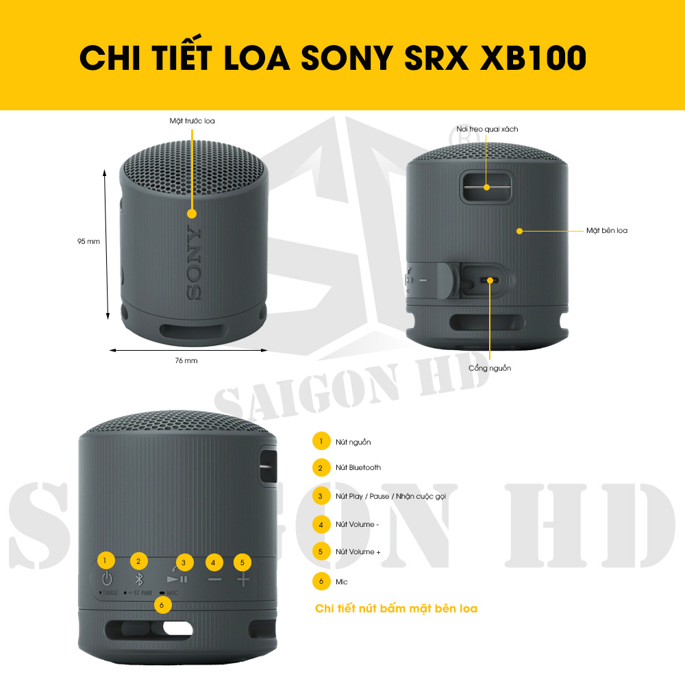 CHI TIẾT THÔNG TIN LOA SONY SRS XB100