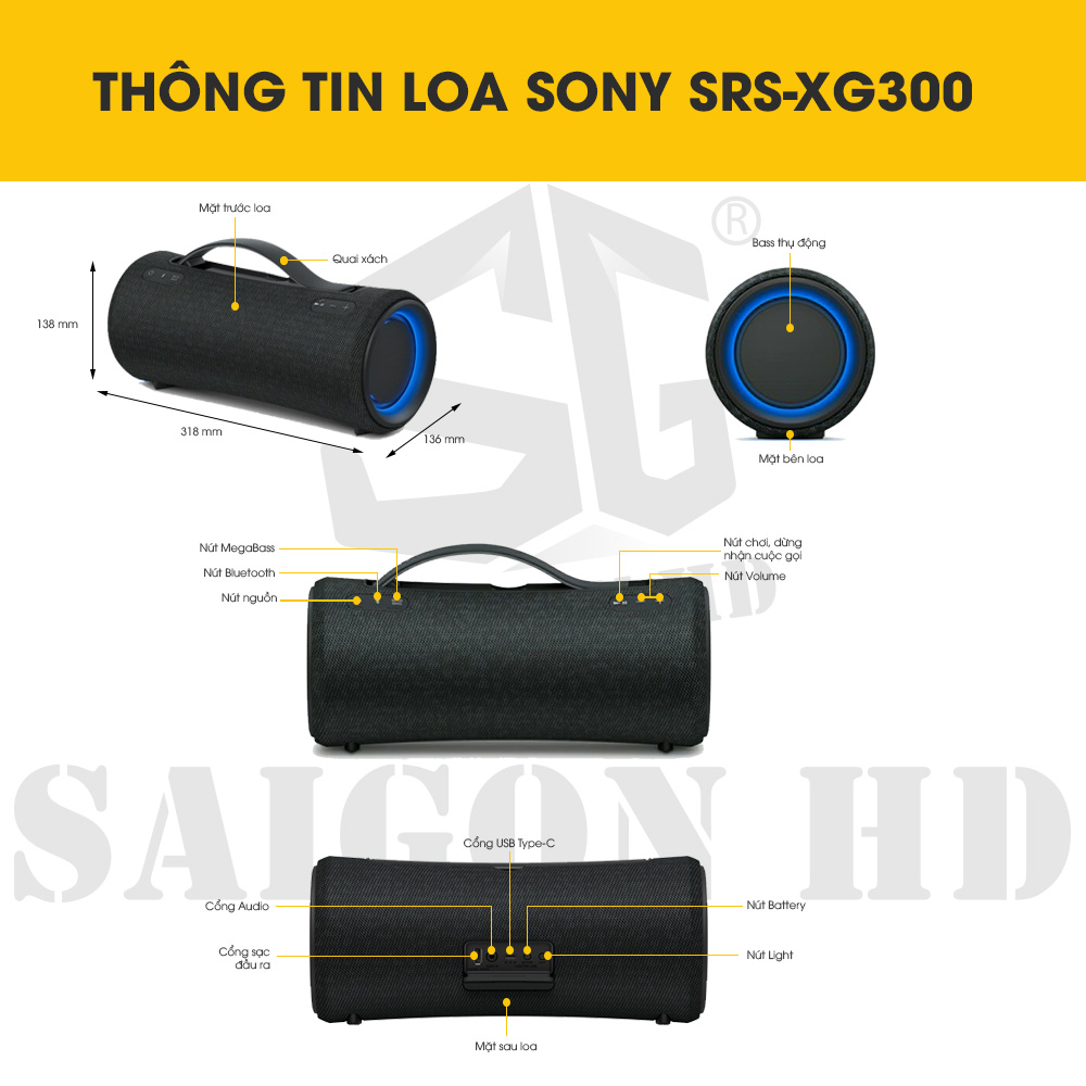 THÔNG TIN CHI TIẾT LOA SONY XG300