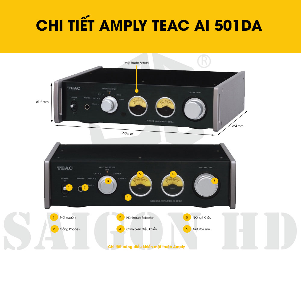 CHI TIẾT THÔNG TIN AMPLY TEAC AI 501DA