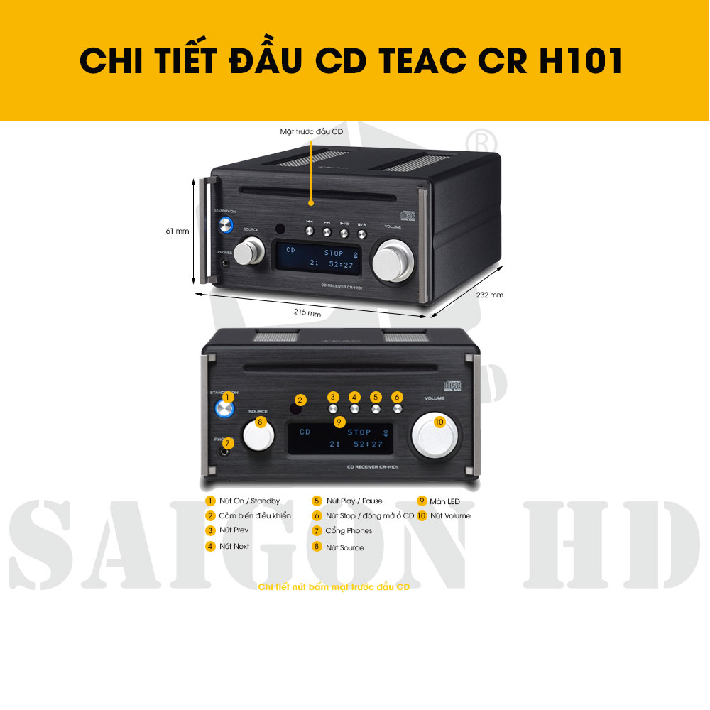 CHI TIẾT ĐẦU CD TEAC CR H101