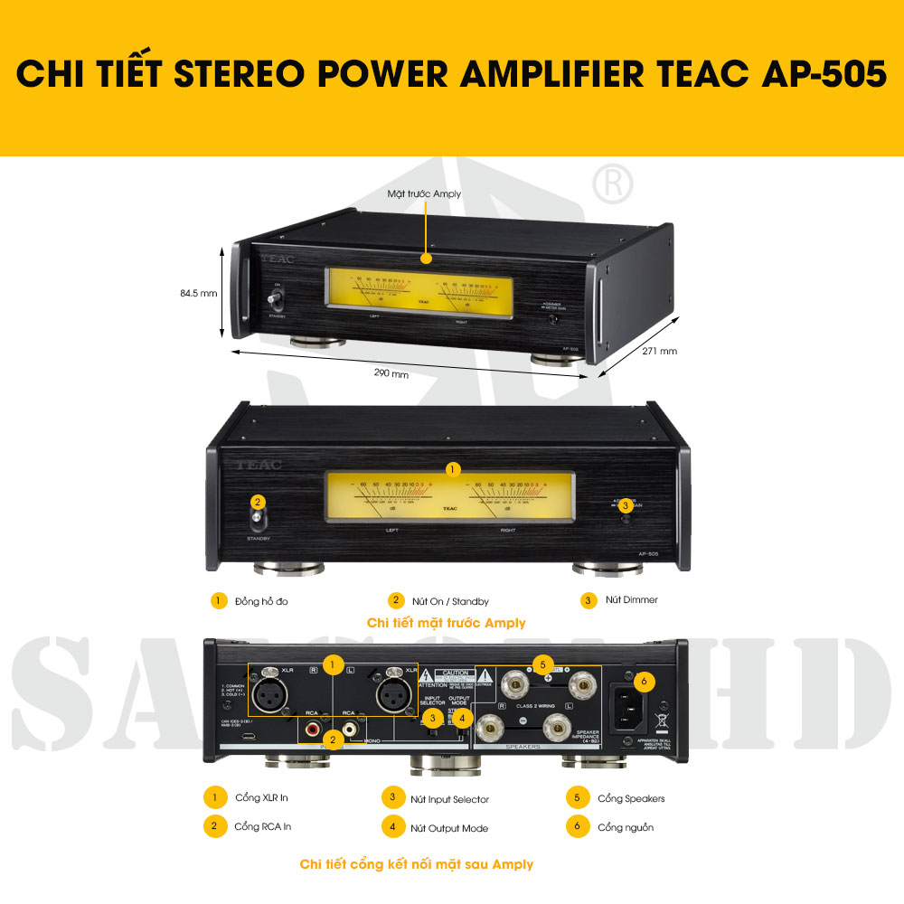 CHI TIẾT POWER AMPLIFIER TEAC AP 505