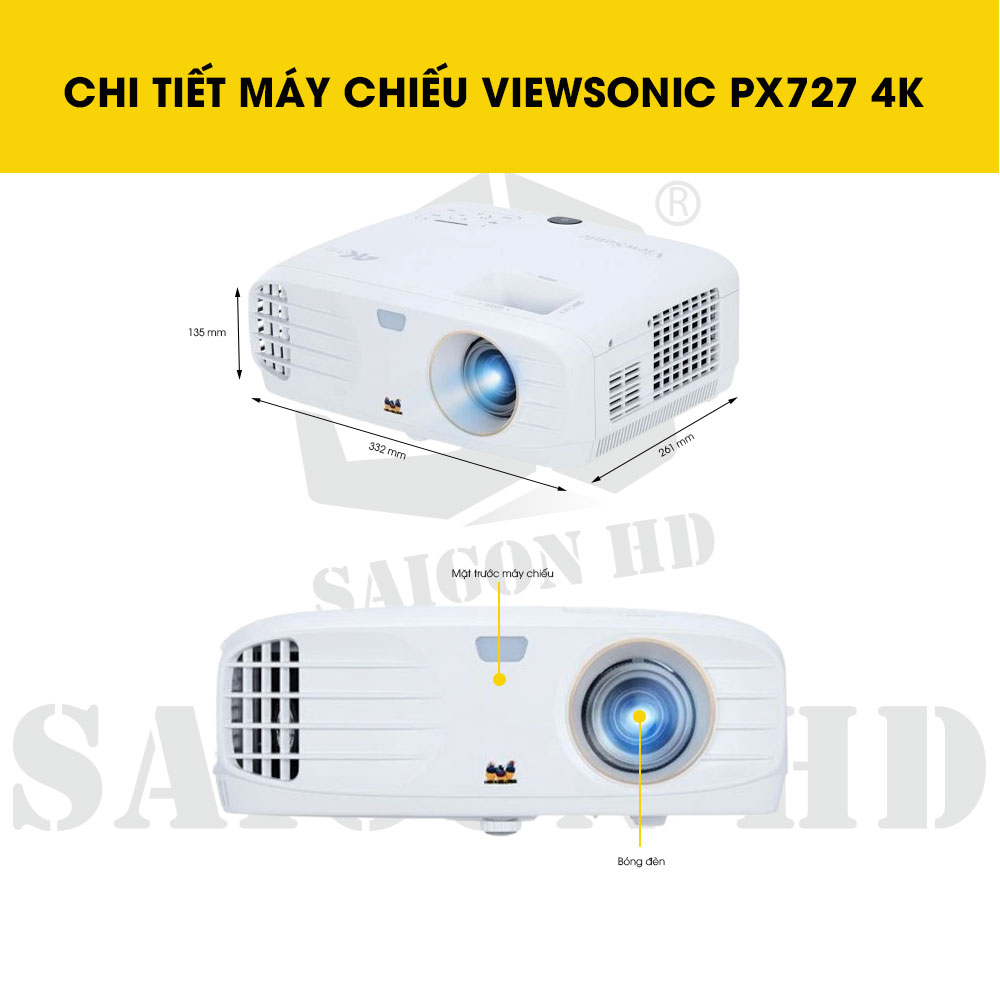 CHI TIẾT MÁY CHIẾU VIEWSONIC PX727 4K