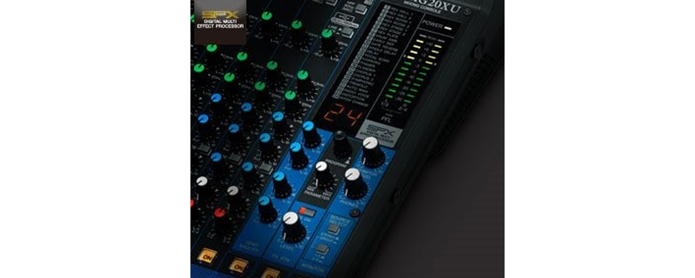 Mixer MG10XUF tích hợp hiệu ứng digital SPX với 24 chương trình chỉnh sửa giúp làm nổi bật bản mix của bạn