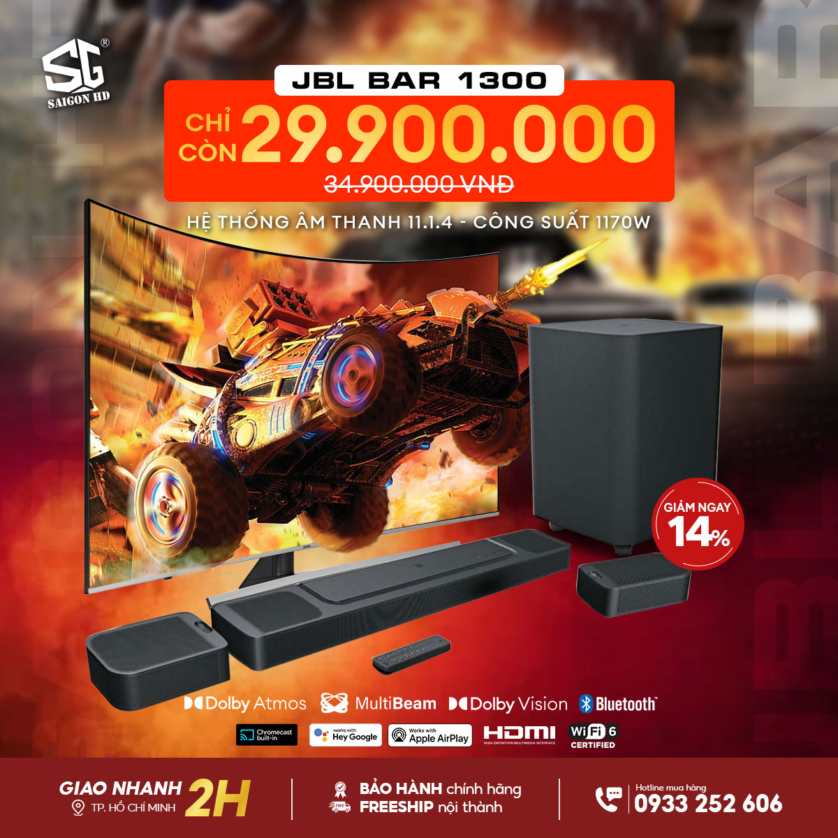 Loa soundbar JBL Bar 1300