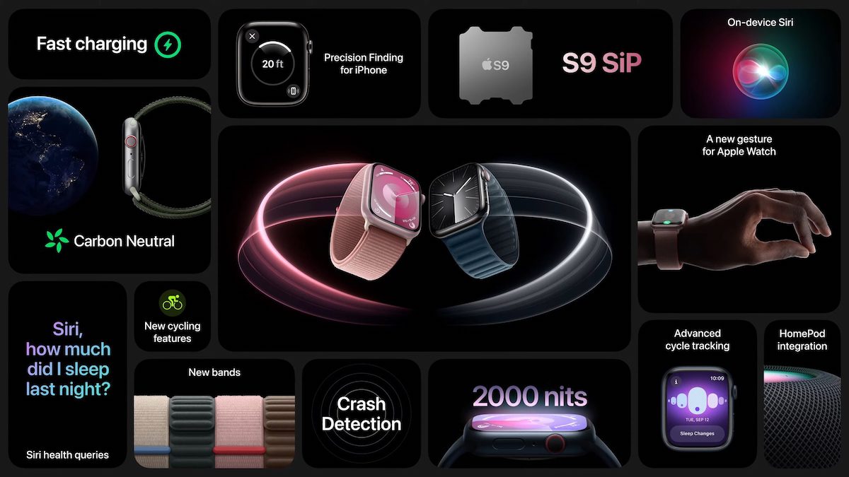 Apple Watch Series 9 vẫn giữ nguyên thiết kế, nâng cấp màn hình và chipset S9 SiP
