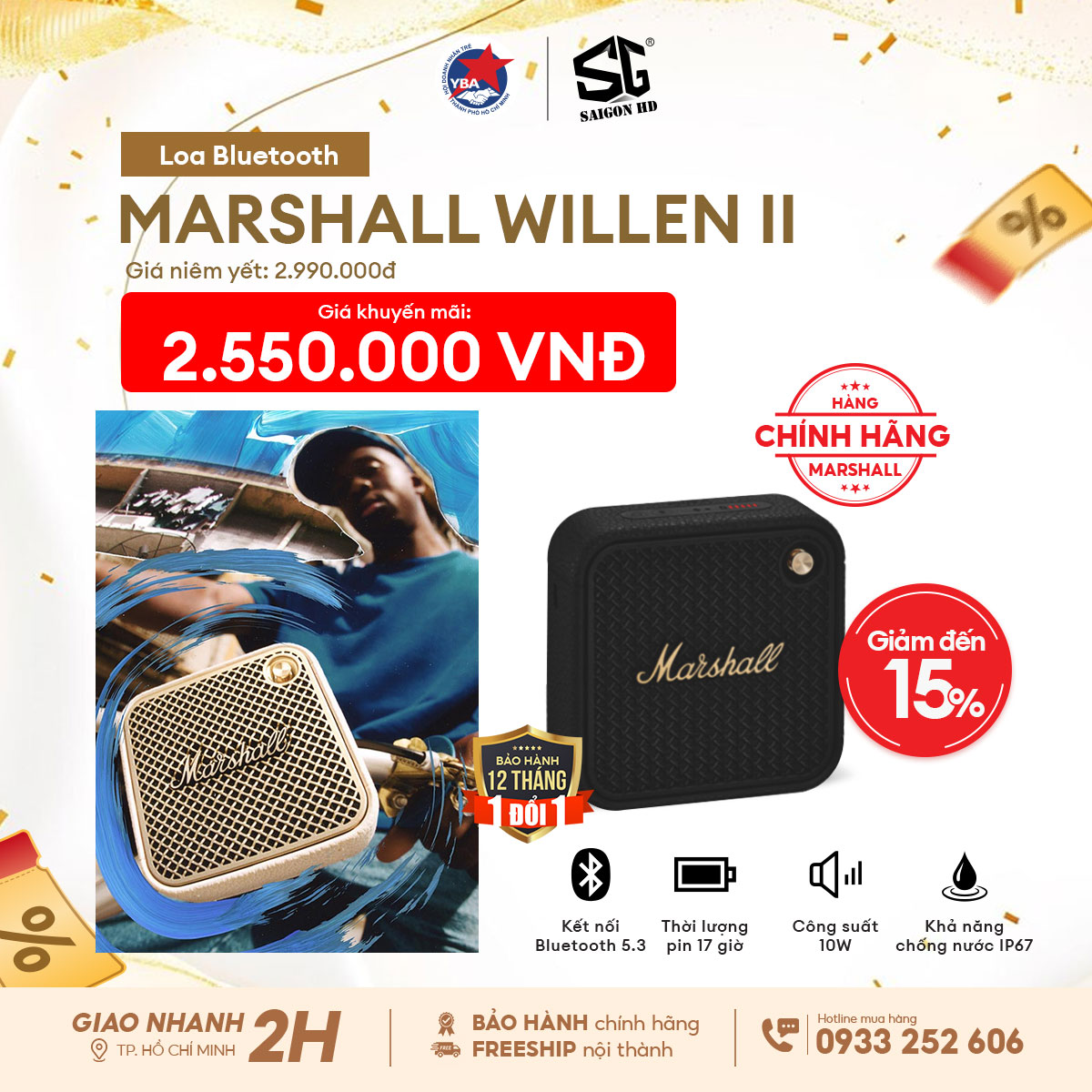 Loa bluetooth Marshall Willen II