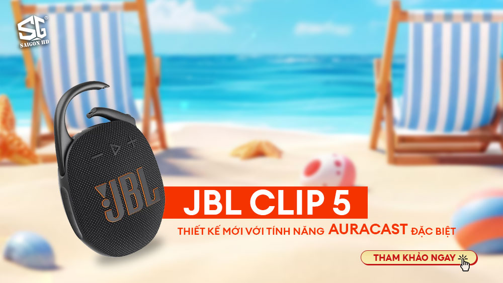 JBL Clip 5 - Thiết kế mới với tính năng AuraCast đặc biệt