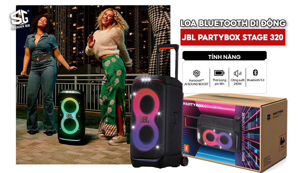 Loa Bluetooth di động JBL PartyBox Stage 320