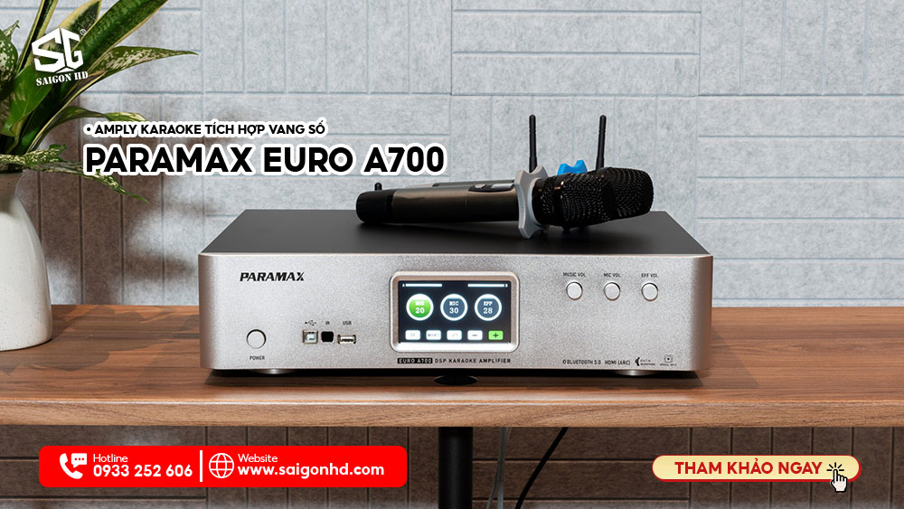 Giới thiệu về amply karaoke tích hợp vang số Paramax Euro A700