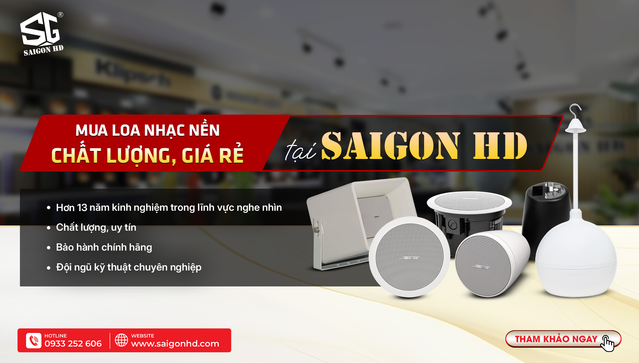 Mua loa nhạc nền chất lượng, giá rẻ tại SAIGON HD