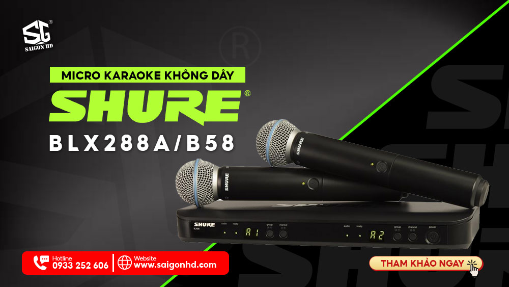 Micro karaoke không dây Shure BLX288A/B58