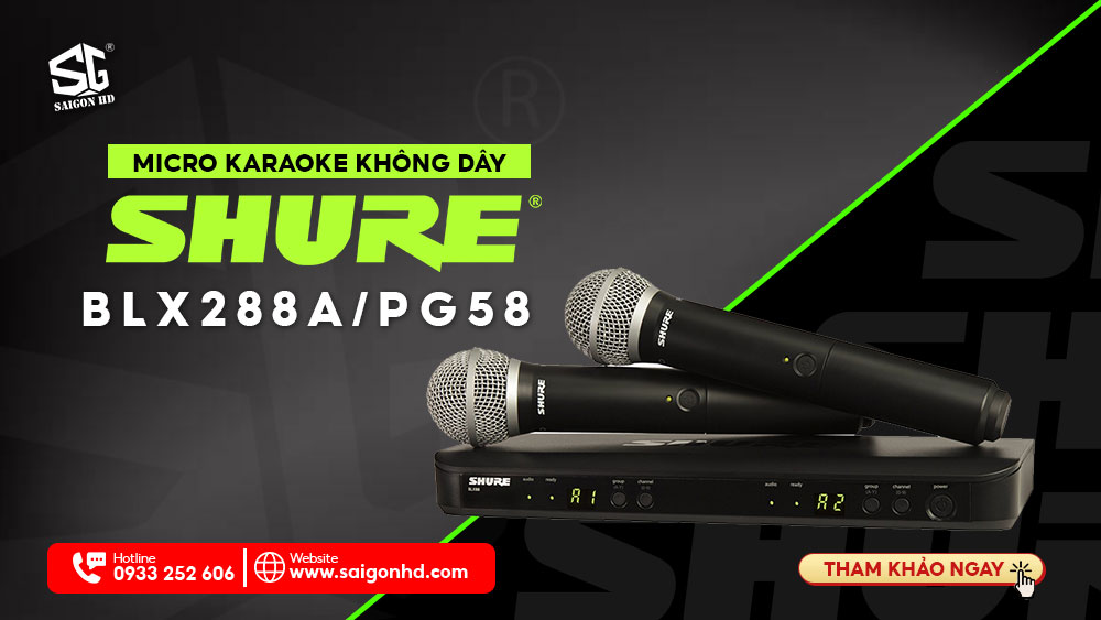 Micro karaoke không dây Shure BLX288A/PG58