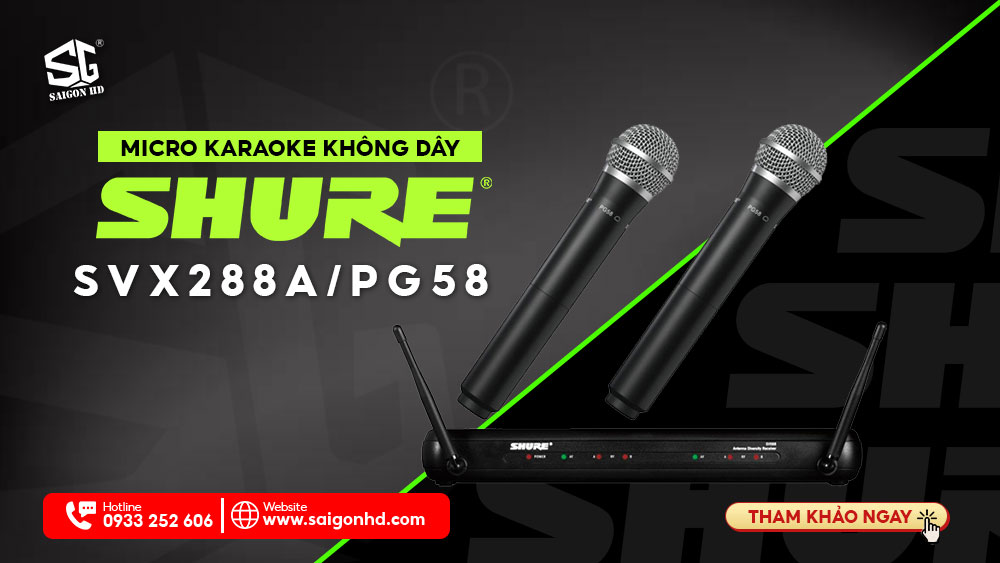 Micro karaoke không dây Shure SVX288A/PG58 