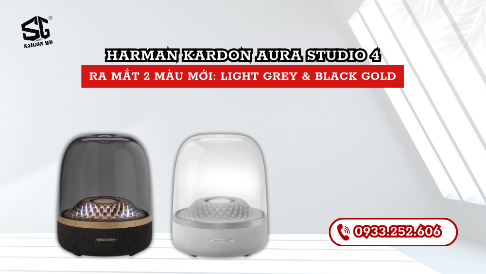 Harman Kardon dự kiến ra mắt hai phiên bản màu sắc độc đáo cho Aura Studio 4: Light Grey & Black Gold